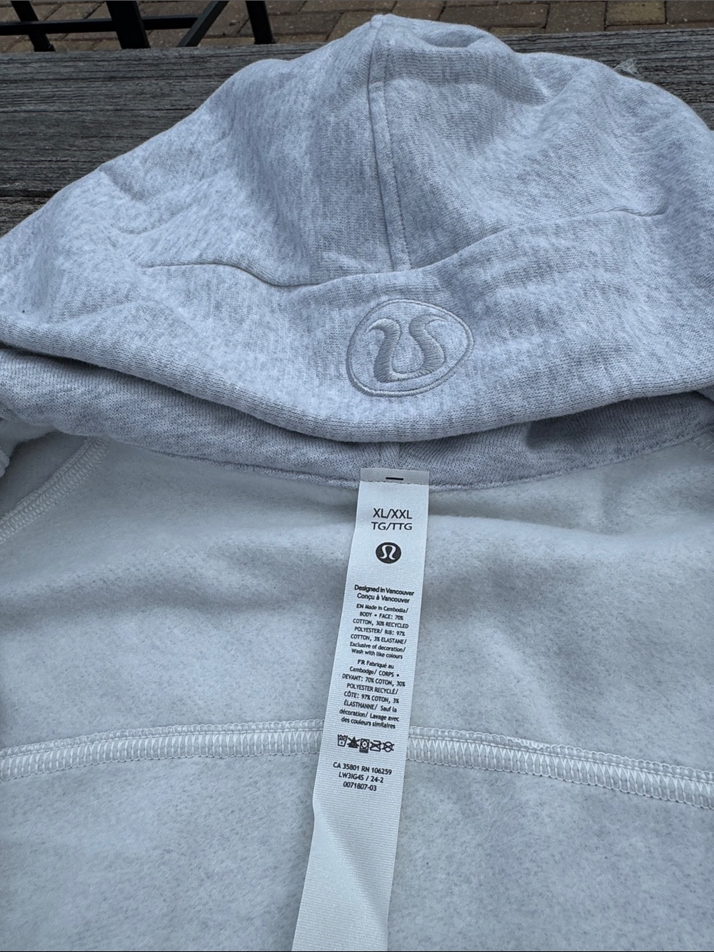 Lululemon Scuba Oversized Half Zip Hoodie Heathered Core Light Grey XL/XXL NWT - Picture 7 of 9